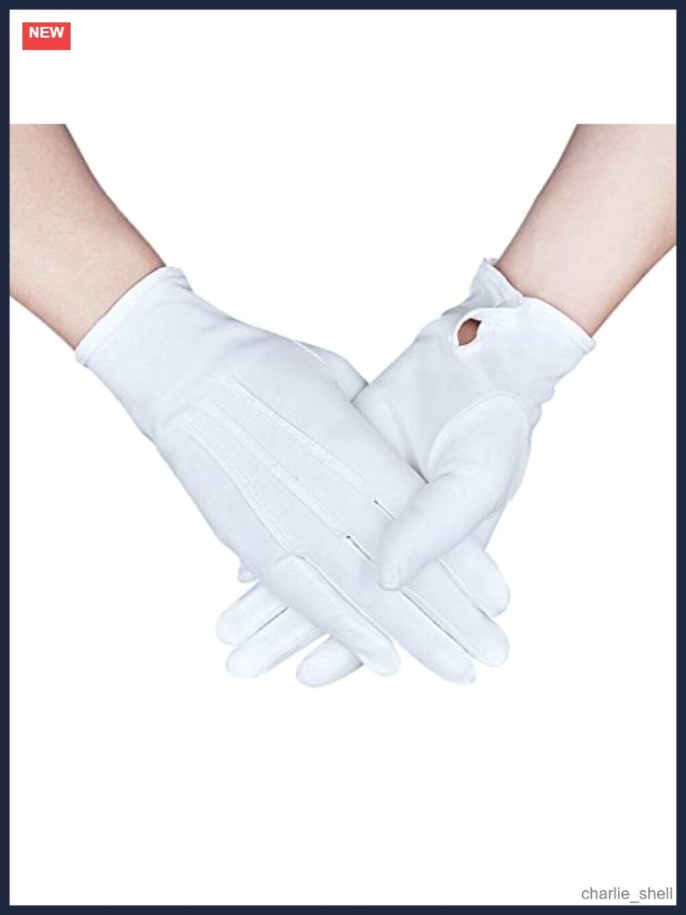 Zenssia Parade Formal White Cotton Gloves Snap Cuff 3 Pair
